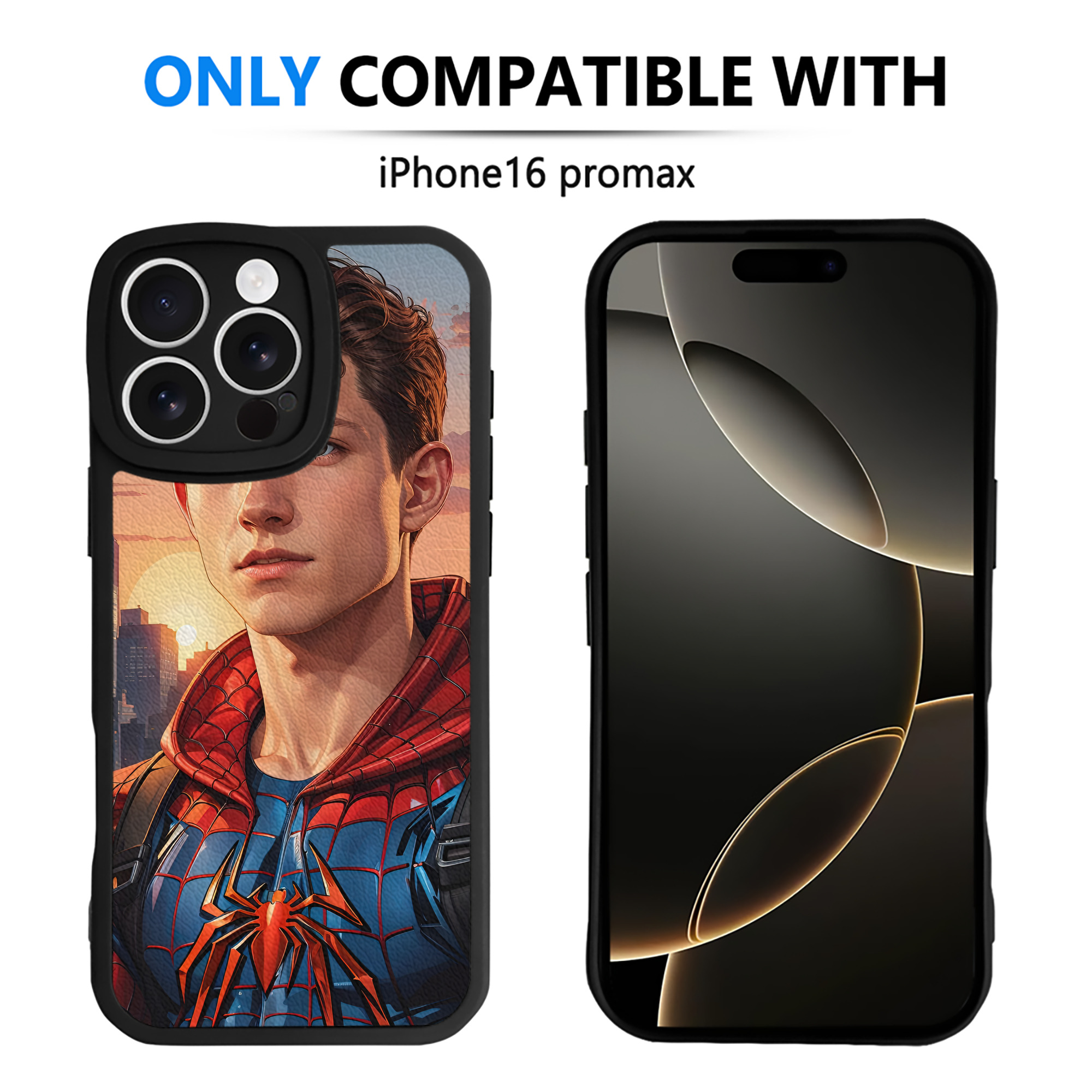 （画像用） Spider Man スパイダーマン 【iPhone 16シリーズ対応】シリコンスマホケース（レザー調） 材質：シリコン